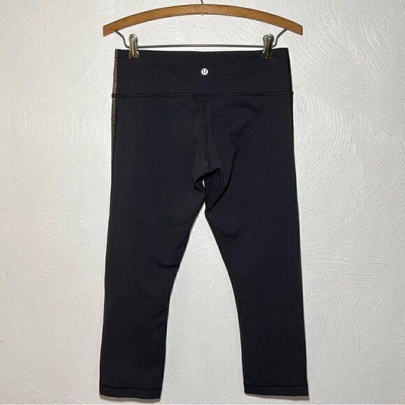 Lululemon Wunder Under Crop II *Full-On Luon in Golden Godess Cashew / Black - Picture 5 of 8